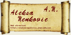 Aleksa Menković vizit kartica